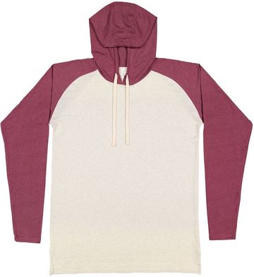 LAT Men's Hooded Raglan Long Sleeve Fine Jersey T-Shirt